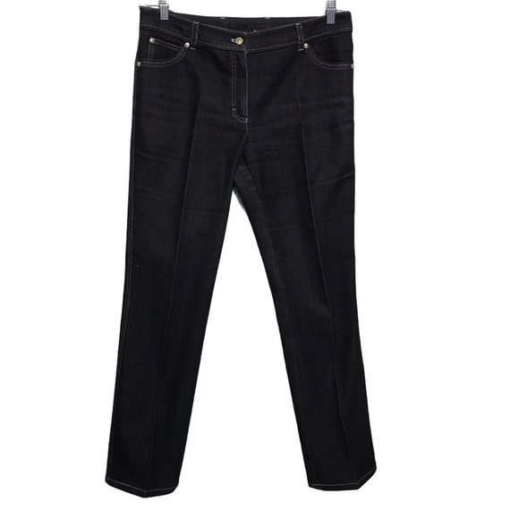 Escada black jeans with Gold Stitching Dark Wash - Picture 4 of 11